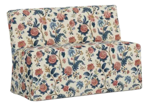 Andrea Slipcover Dining Banquette in Dusty Blue Tree of Life