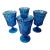 Vintage Noritake Perspective Blue Goblets- Set of 4 For Sale