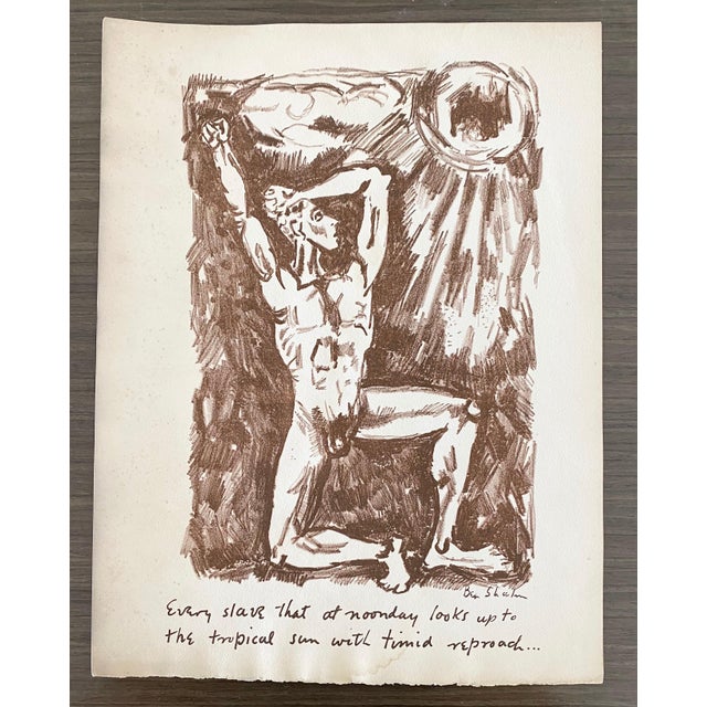 SCARCE EARLY WORK. BEN SHAHN Levana and our Lady's Sorrows. lithograph printed in sepia on Papier Ancien, 1931. 13 1/8x9...