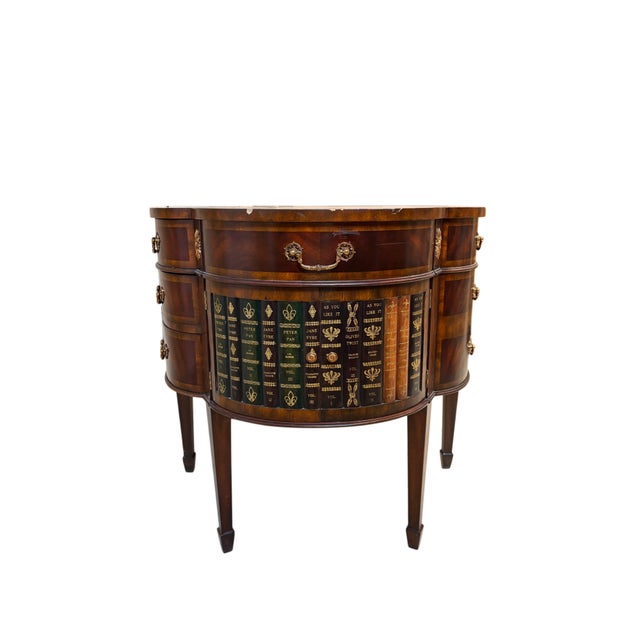 English Maitland-Smith Mahogany Partners Desk With Hidden Bookcase Cabinets For Sale - Image 3 of 7