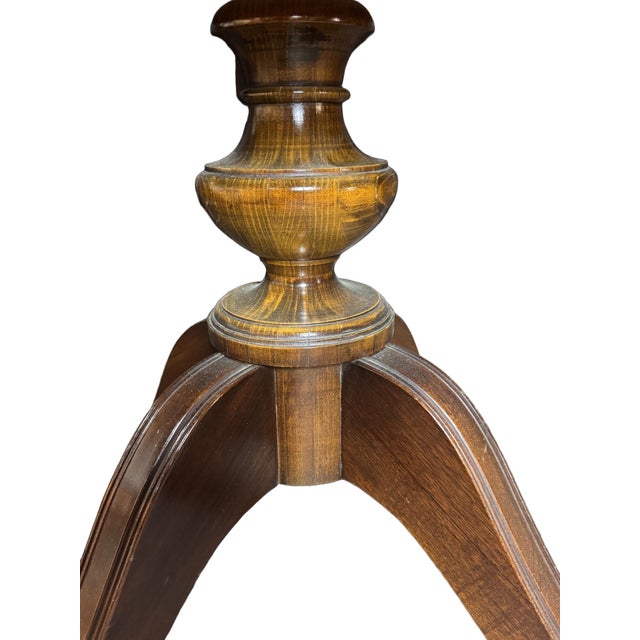 Antique Duncan Phyfe Style Mahogany Drum Center Table With Gold-Tooled Leather Top, Early 20th Century For Sale - Image 10 of 14