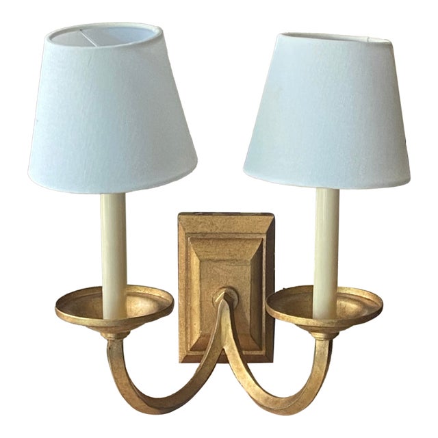 Serena and Lily Double Arm Brass Wall Sconce For Sale