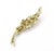 Contemporary Diamond Floral 14k Yellow Gold Cluster Large Leaf Brooch Pin For Sale - Image 3 of 4