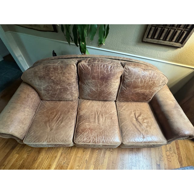 1960s Large Western Leather Sofa For Sale - Image 12 of 14