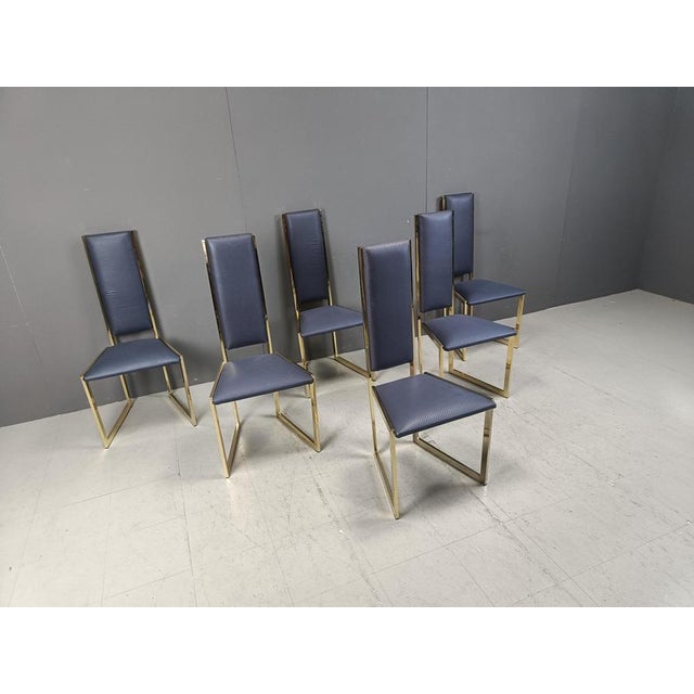 Vintage Brass Dining Chairs, 1970s, Set of 6 For Sale - Image 6 of 11