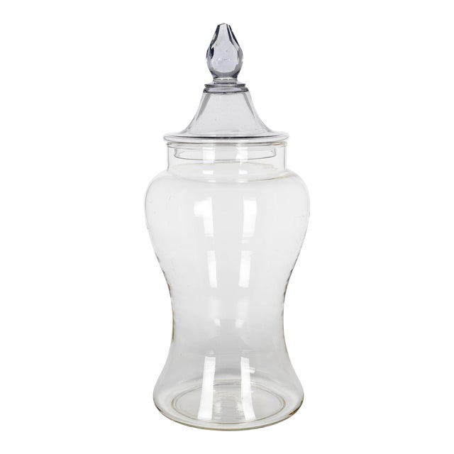 French Glass Apothecary Jar For Sale