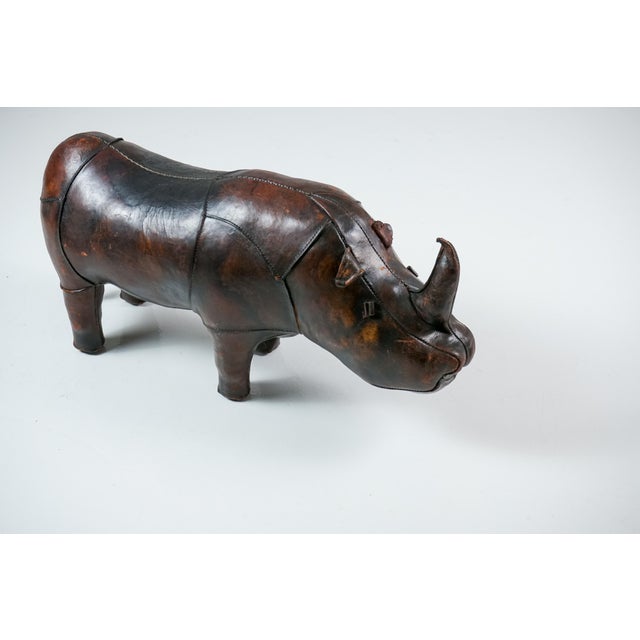 Animal Skin Leather Rhinoceros Ottoman by Dimitri Omersa for Omersa, United Kingdom, 1960s For Sale - Image 7 of 18
