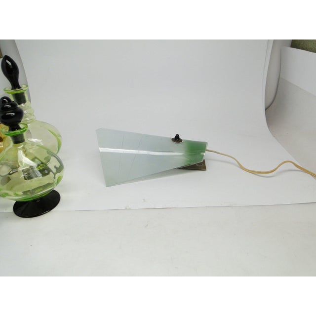 Postmodern Communist Glass & Steel Wall Lamp, Poland, 1970s For Sale - Image 4 of 6