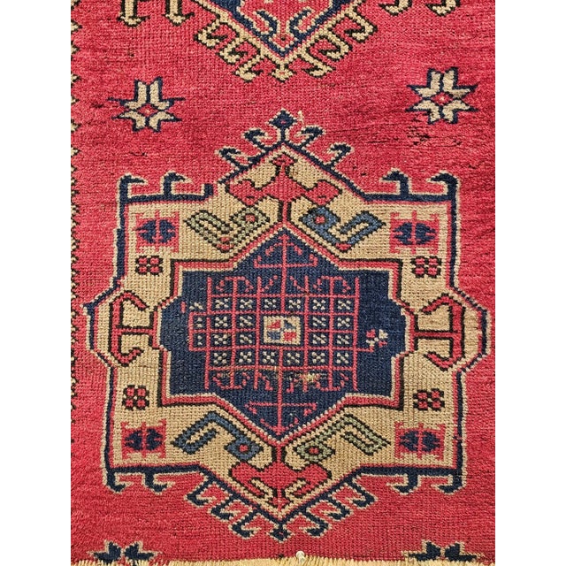 Vintage Turkish Runner, Hand-Knotted Wool, Geometric Design, 1920s For Sale - Image 4 of 10