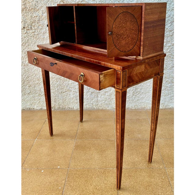 Wood Spanish Writing Desk With Upper Cabinets, 1940s For Sale - Image 7 of 18