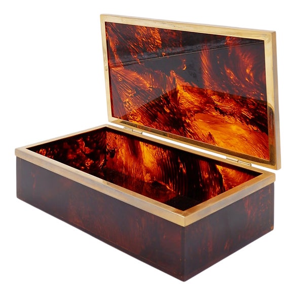 Faux Tortoise Decorative Box from Hermes, 1970s For Sale