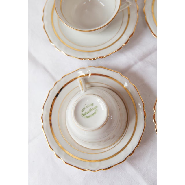 French Porcelain Tea or Coffee Cups and Saucers, Set of 20 For Sale - Image 6 of 8