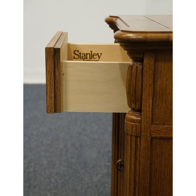 Brown Stanley Furniture Quarter Sawn Oak Victorian Inspired 22" Cabinet Nightstand 502-13-81 For Sale - Image 8 of 13