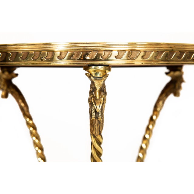 French Neoclassical Bronze "Rooster" Marble Side Table Gueridon For Sale - Image 12 of 16