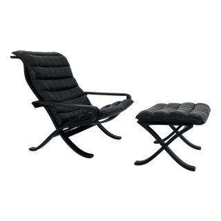 Vintage Siesta Chair with Ottoman by Ingmar Relling for Westnofa, 1960s, Set of 2 For Sale