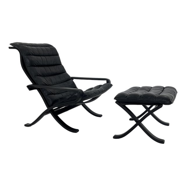 Vintage Siesta Chair with Ottoman by Ingmar Relling for Westnofa, 1960s, Set of 2 For Sale