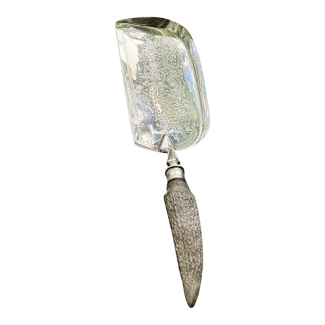 Antique Harrison Fisher & Co English Silver-Plated Crumb Scoop For Sale