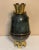 Mid-Century Dayagi Israel Large Brass Vase. The body of the vase has a verdigris effect enamel finish. The brass areas...