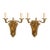 Opulent Gilded Bronze Wall Sconce Set of 2 – Two Candle-Style Lights With Rococo Floral Details For Sale