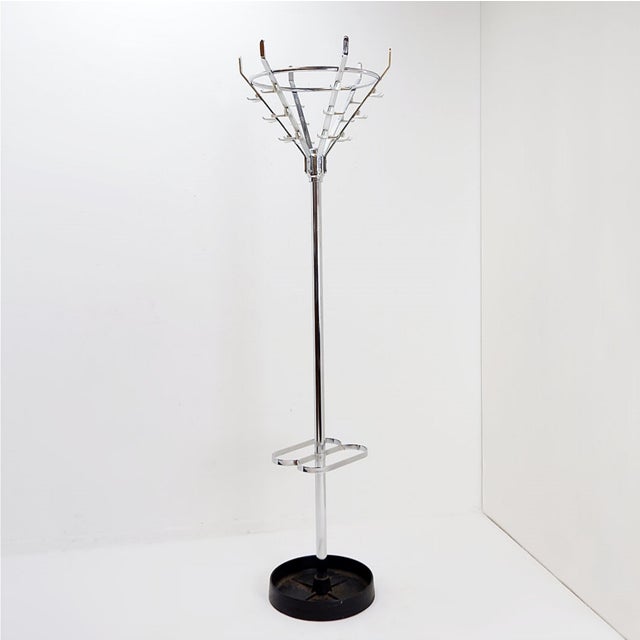 Vintage Chrome Coat Rack with Umbrella Stand by Jacques Adnet, 1960s For Sale - Image 16 of 16