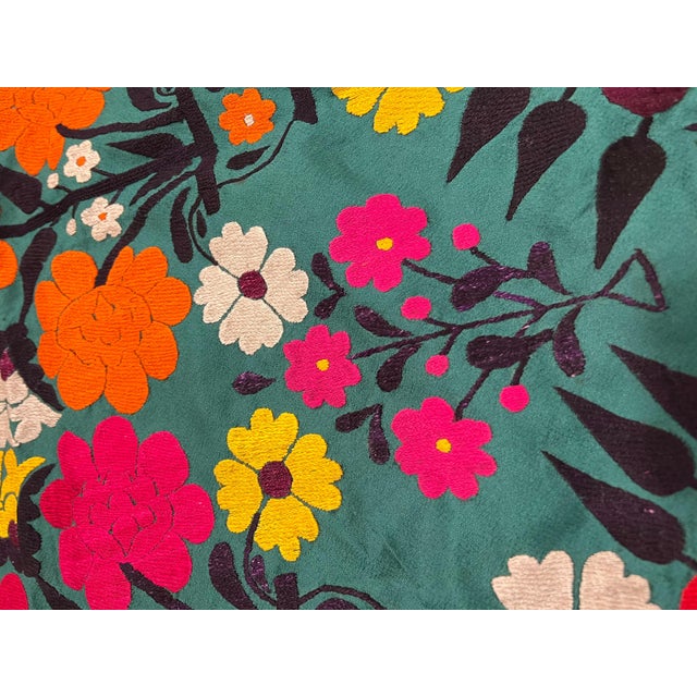 Red Late 20th Century Suzani Style Textile, Colorful and Floral Print For Sale - Image 8 of 18