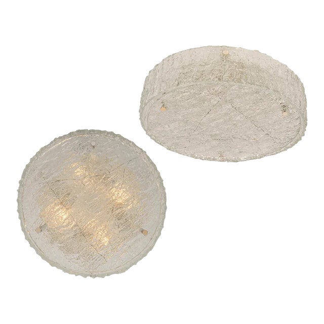 Large Murano Glass Flushmount Fixture from Kaiser, Germany, 1960s For Sale