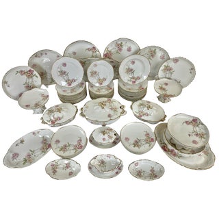 Porcelain Service Baltimore Rose from Haviland Limoges, 1888, Set of 61 For Sale
