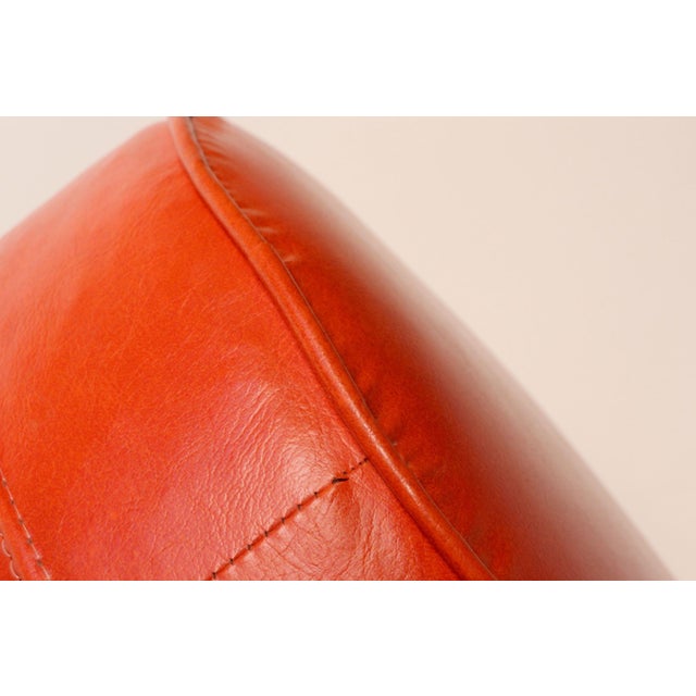 Mid-Century Modern Orange Pouf / Foot Stool / Ottoman For Sale - Image 14 of 16