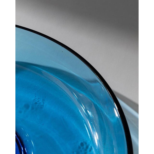 Blue Large Vintage Italian Royal Blue Murano Glass Bowl, 1980s For Sale - Image 8 of 11
