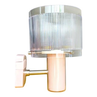 Mid-Century Modern Portuguese Pink Acrylic Wall Sconce For Sale