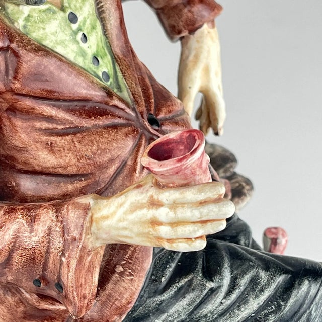 Black Vintage Original Ceramic Sculpture of Man from Bassano, Italy, 1974 For Sale - Image 8 of 13