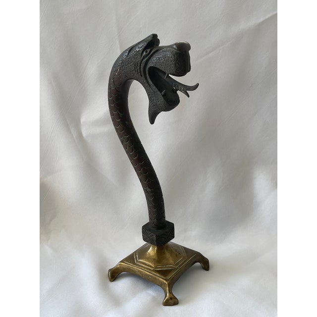 Early 20th Century Antique English Bronze & Brass Dragon Pocket Watch Holder For Sale - Image 13 of 13