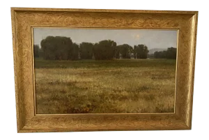 “In the Mist” Contemporary California Plein Air Landscape Painting by Carole Cooke, Framed