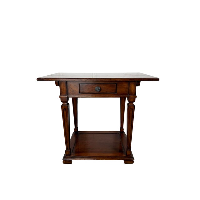 Milling Road by Baker Furniture French Country Side Table With Drawer For Sale - Image 12 of 18