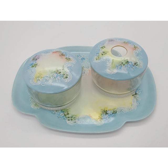 Antique Hand Painted Vanity Set, Haviland, France - 3 Pieces Set For Sale - Image 13 of 13