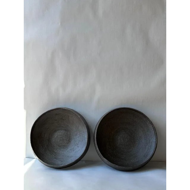 Black Stoneware Pinakio Plate by Elena Vasilantonaki For Sale - Image 4 of 6