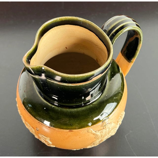 Rare Antique 1900's Royal Doulton Dewar's Whiskey Salt Glazed Ceramic Pitcher For Sale - Image 11 of 12