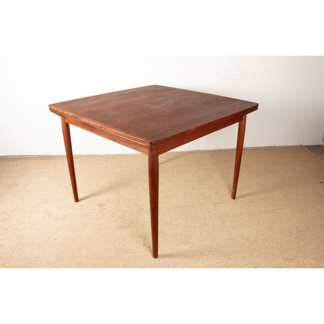 Danish Teak Model 592 Square Extendable Dining Table by Arne Vodder for Sibast, 1960 For Sale - Image 16 of 16