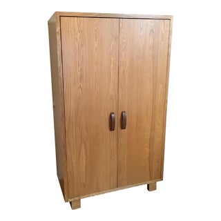 Offers Welcomed for This Rare Ralph Lauren Solid Ash Wood Armoire Mid Century Modern Multi Use Stunning Storage For Sale