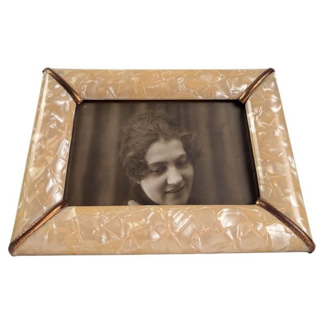Mid-Century Modern Italian Faux Mother-of-Pearl and Copper Picture Frame, 1950s For Sale - Image 14 of 14