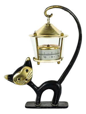 Cat Figurine with Thermometer by Walter Bosse, 1950s