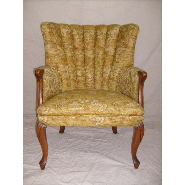 Vintage Gold Channel Back Accent Chair With Cabriole Legs ...