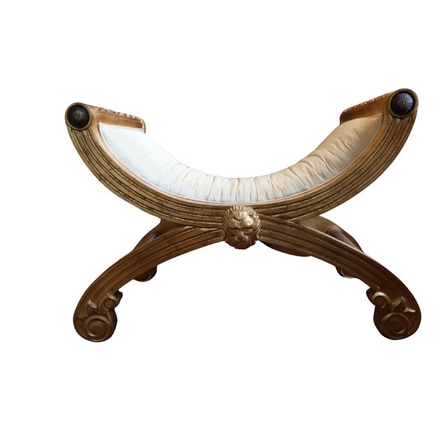 Wood Henredon Custom Giltwood Lion-Mask Curule Benches - Pair For Sale - Image 7 of 18