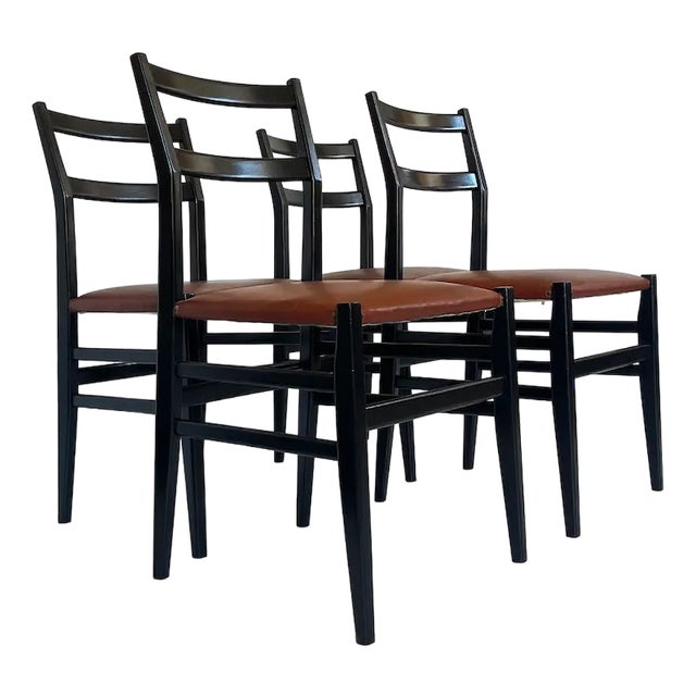 Leggera Dining Chairs attributed to Gio Ponti for Cassina, Set of 4 For Sale