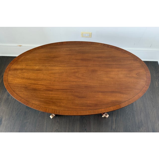 Late 20th Century Oval Mahogany Coffee Table For Sale - Image 5 of 5