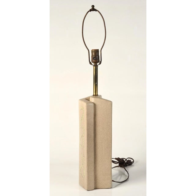 1950s Marianna Von Allesch Mid Century Modern Studio Pottery Swirl Lamp For Sale - Image 5 of 13