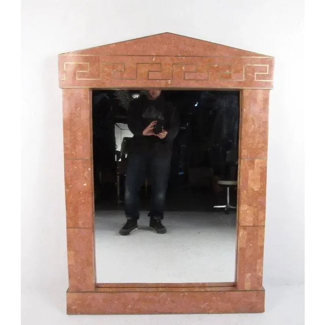 Mid-Century Modern Vintage Maitland-Smith Marble Console Table With Hall Mirror For Sale - Image 3 of 11