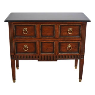 Hickory-White Italian Continental Mahogany 2 Drawer Nightstand For Sale