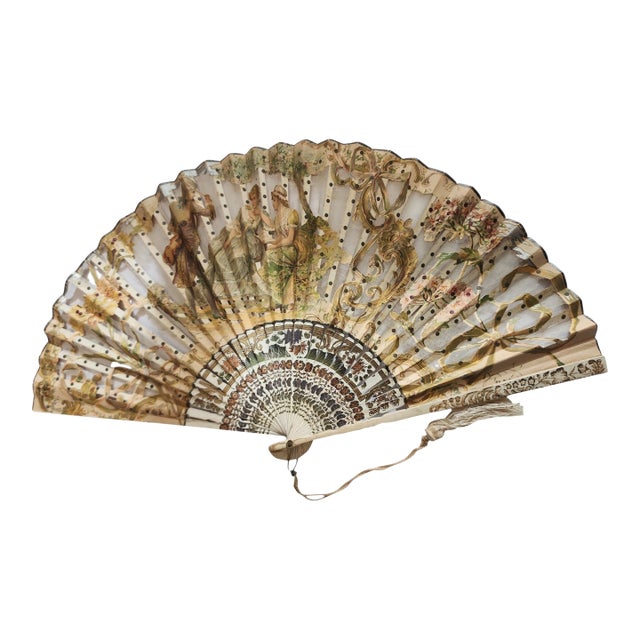 19th Century Rococo Style Hand Fan For Sale