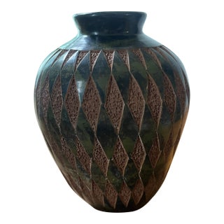 Darwing Calero Potosme South American Studio Pottery Vase Signed Hand Painted For Sale